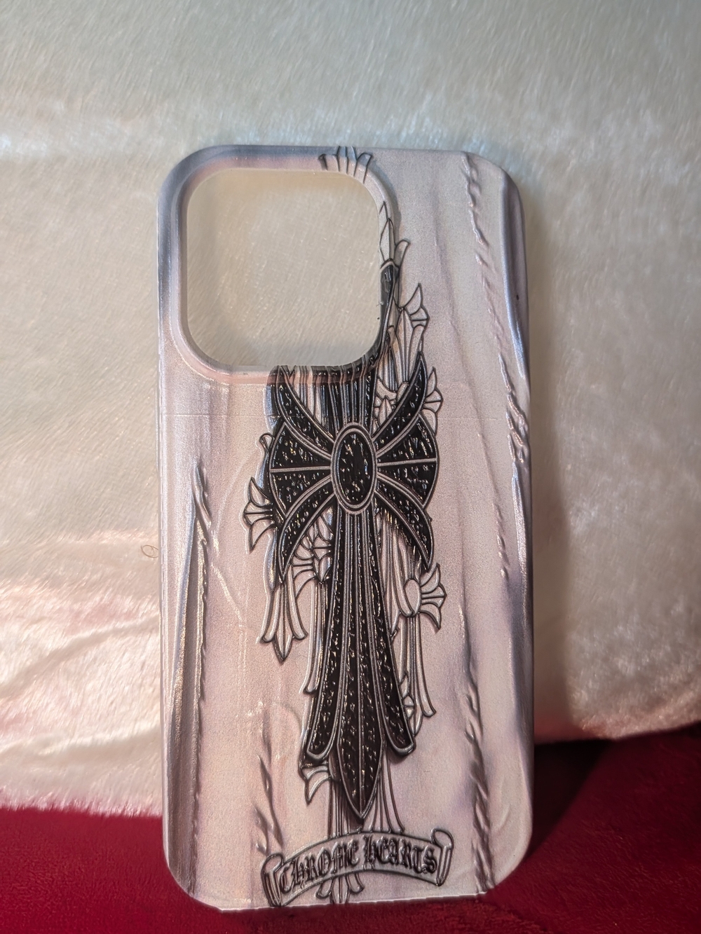 Silver Cross Design Phone Case - Stylish Protective Cover